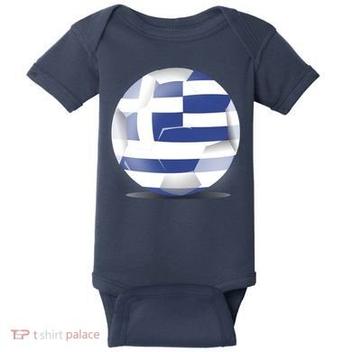 Soccer Ball Country Flag Greece Baby Bodysuit