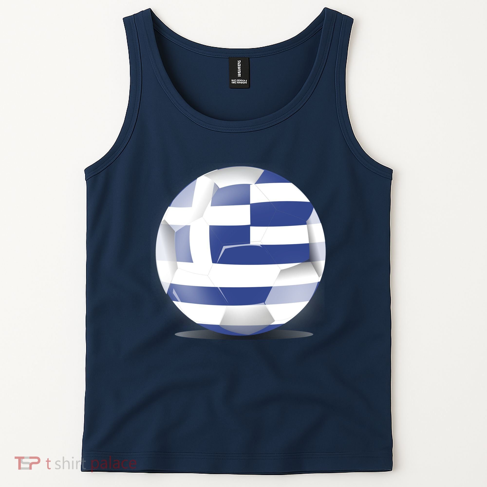 Soccer Ball Country Flag Greece Tank Top