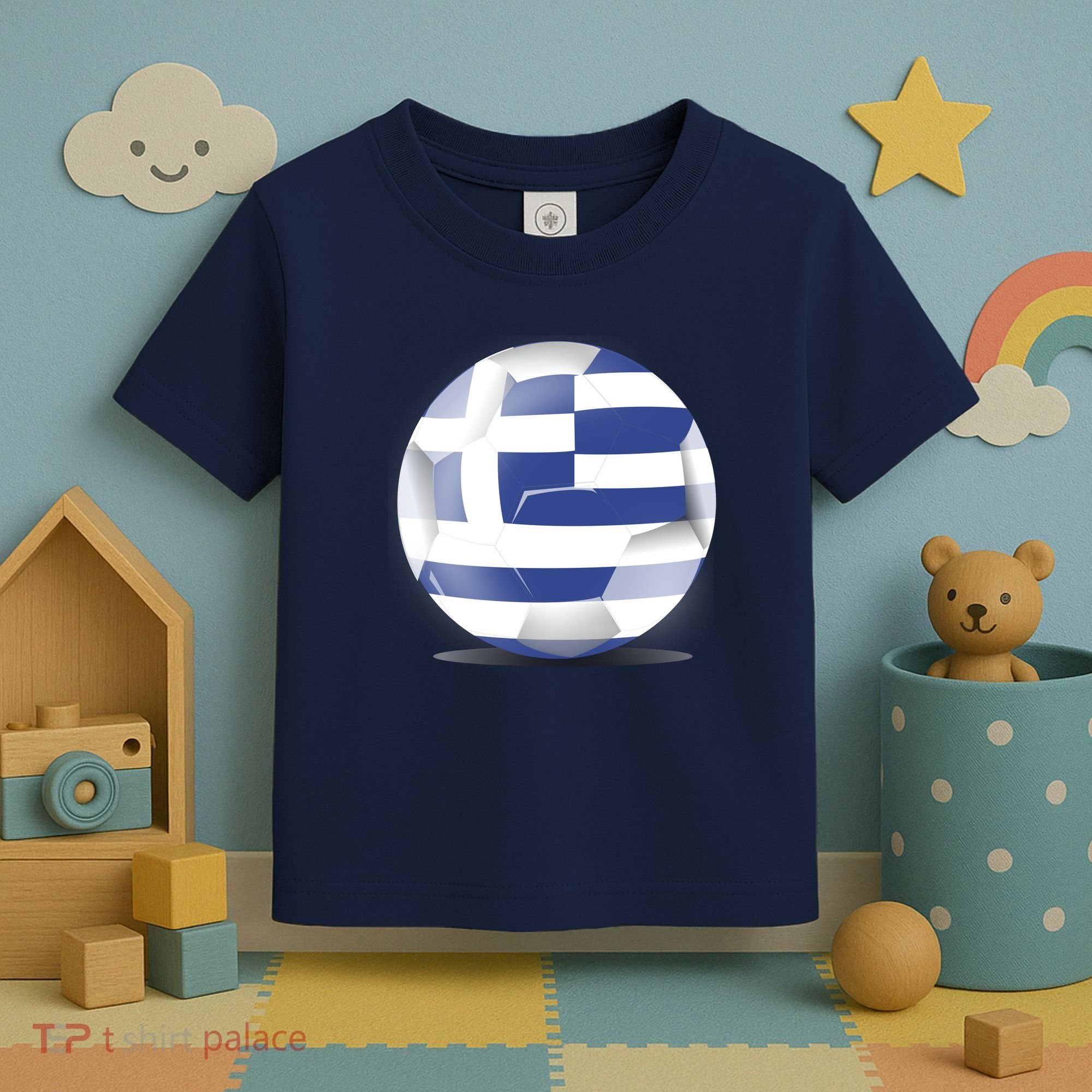 Soccer Ball Country Flag Greece Toddler T-Shirt