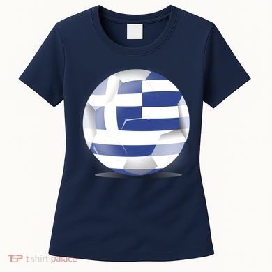 Soccer Ball Country Flag Greece Women's T-Shirt