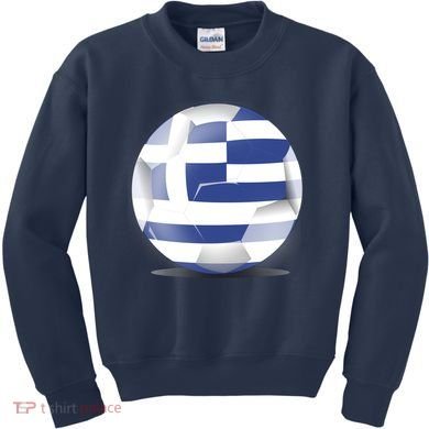 Soccer Ball Country Flag Greece Kids Sweatshirt