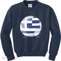 Soccer Ball Country Flag Greece Kids Sweatshirt thumb 0