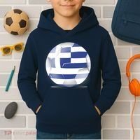Soccer Ball Country Flag Greece Kids Hoodie thumb 2