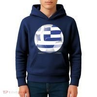 Soccer Ball Country Flag Greece Kids Hoodie thumb 4