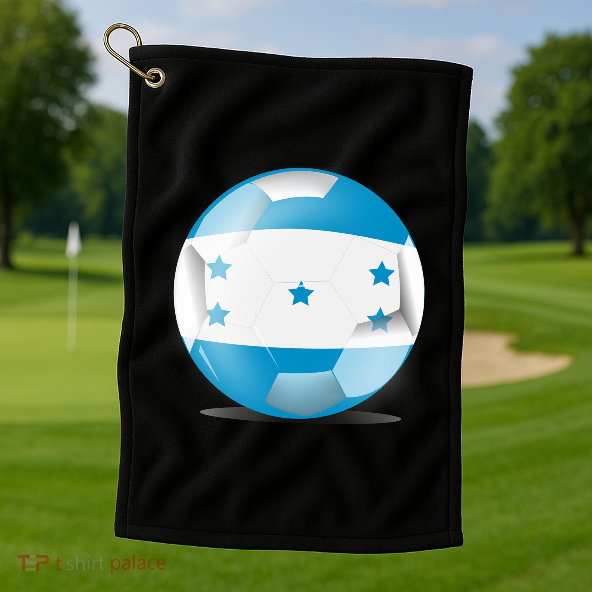 Soccer Ball Country Flag Honduras Golf Towel
