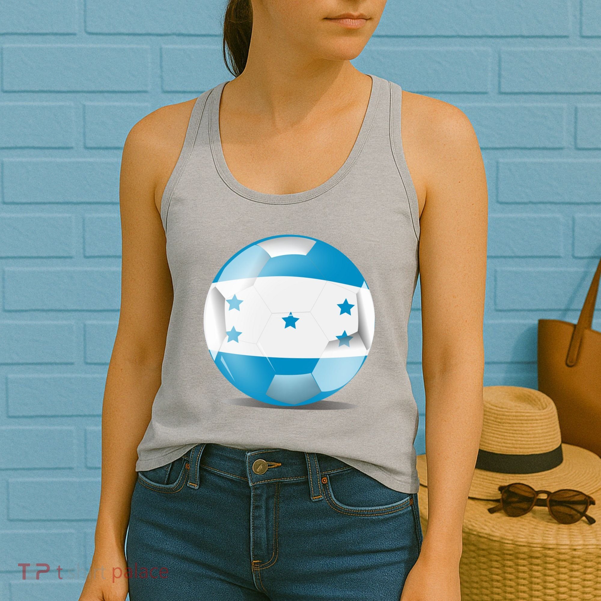 Soccer Ball Country Flag Honduras Women's Tank Top