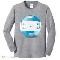 Soccer Ball Country Flag Honduras Kids Long Sleeve Shirt thumb 0