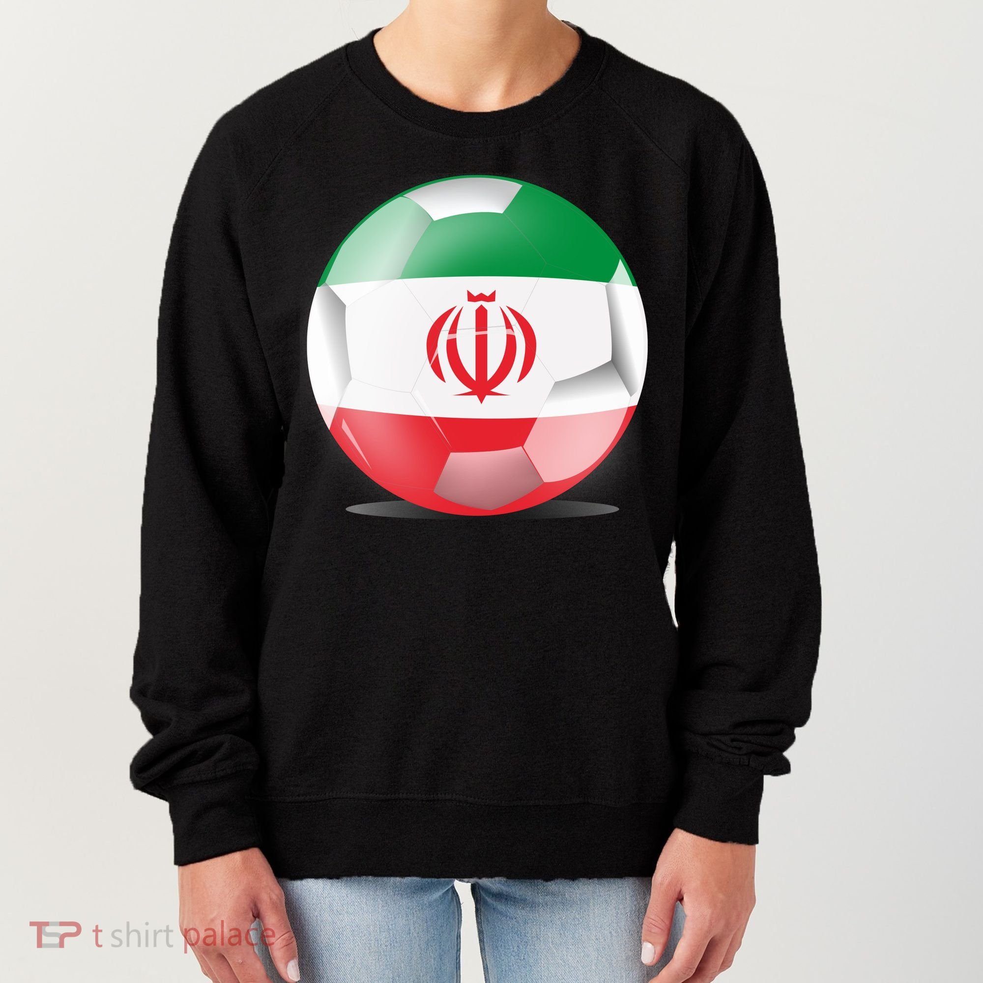 Soccer Ball Country Flag Iran Women's Sweatshirt