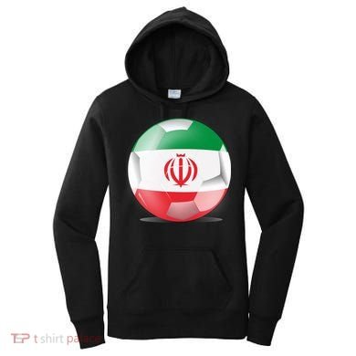 Soccer Ball Country Flag Iran Women's Hoodie