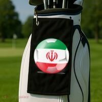 Soccer Ball Country Flag Iran Golf Towel thumb 2