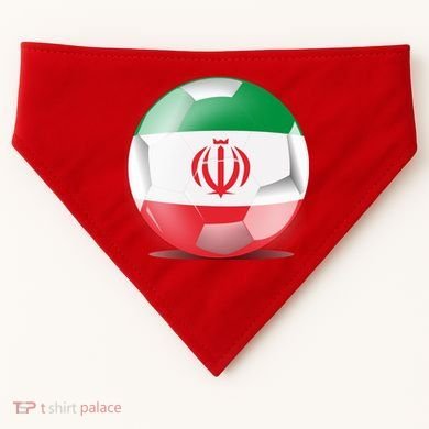 Soccer Ball Country Flag Iran USA-Made Doggie Bandana
