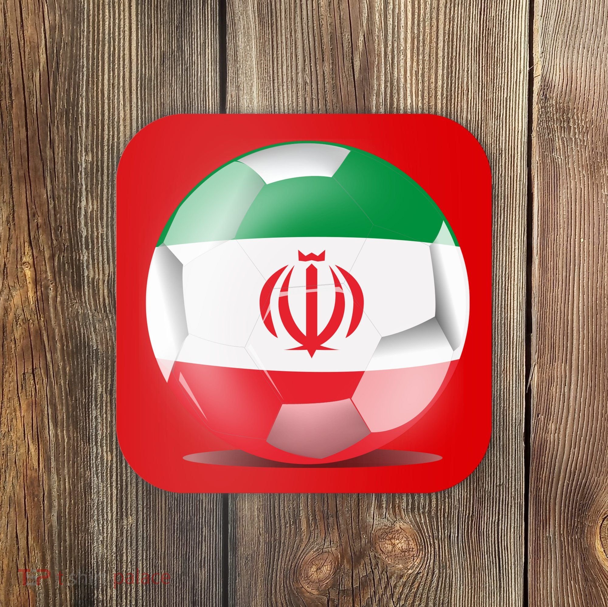 Soccer Ball Country Flag Iran Coaster