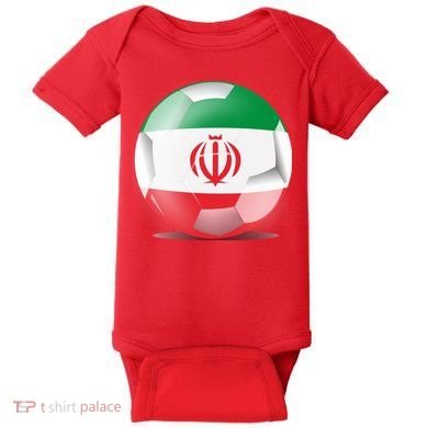 Soccer Ball Country Flag Iran Baby Bodysuit