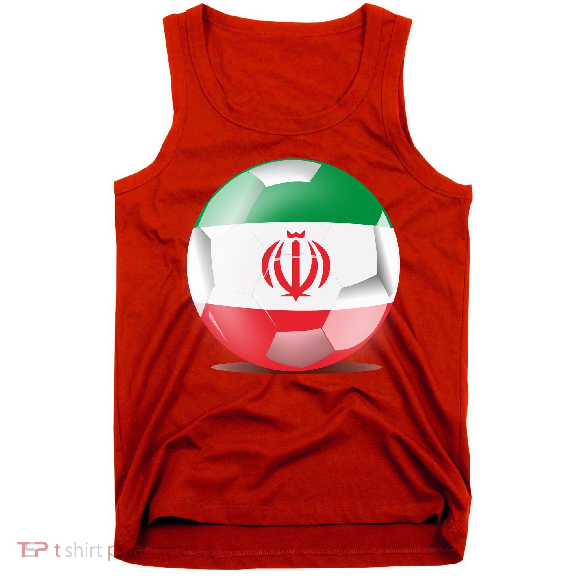 Soccer Ball Country Flag Iran Tank Top