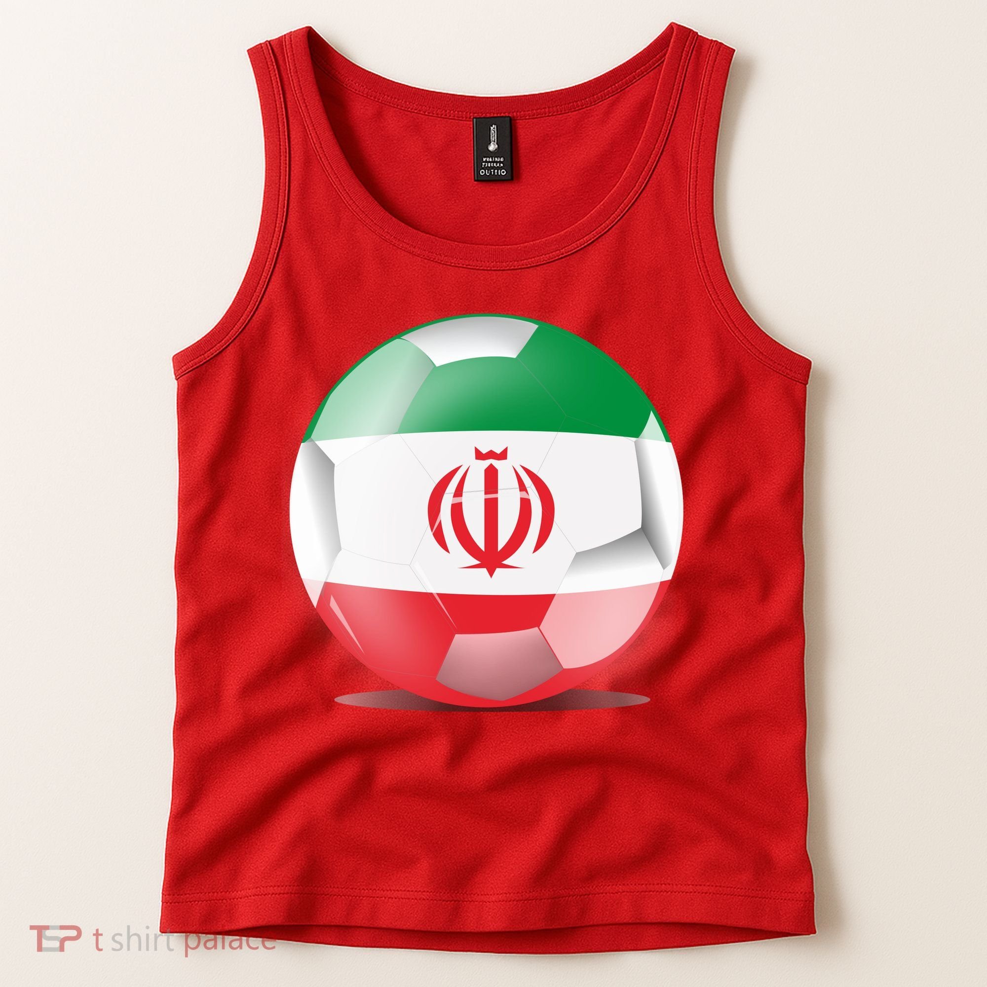 Soccer Ball Country Flag Iran Tank Top
