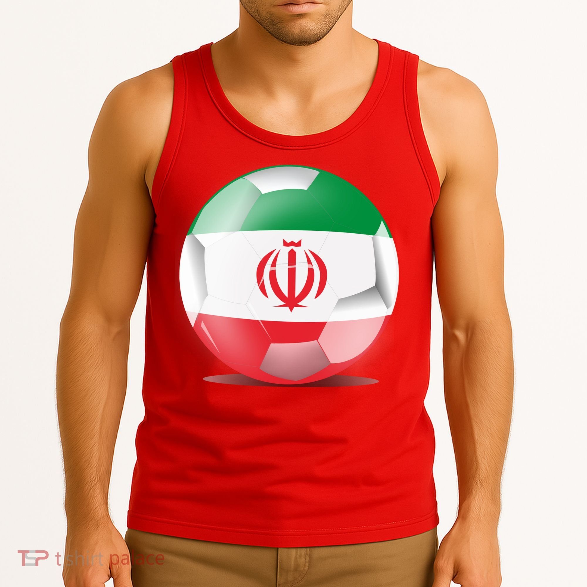 Soccer Ball Country Flag Iran Tank Top