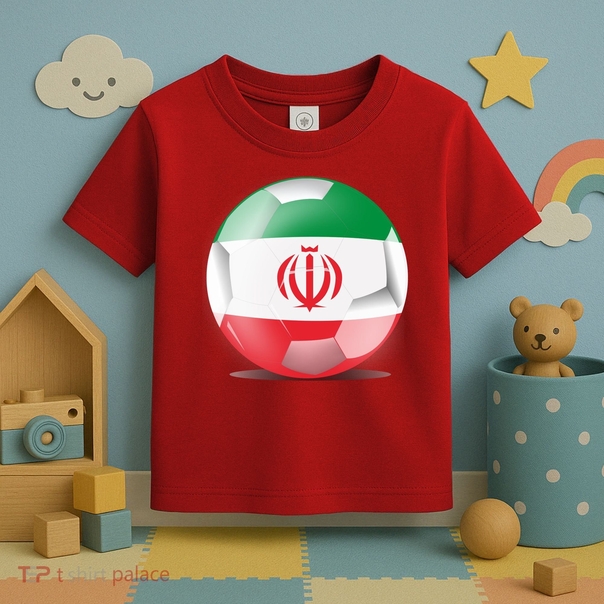Soccer Ball Country Flag Iran Toddler T-Shirt