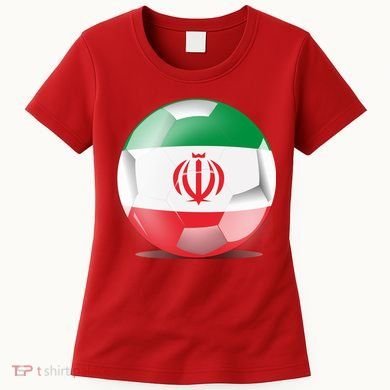 Soccer Ball Country Flag Iran Women's T-Shirt