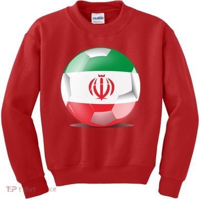Soccer Ball Country Flag Iran Kids Sweatshirt