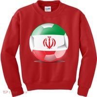 Soccer Ball Country Flag Iran Kids Sweatshirt thumb 0