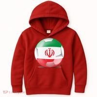 Soccer Ball Country Flag Iran Kids Hoodie thumb 0