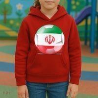 Soccer Ball Country Flag Iran Kids Hoodie thumb 3