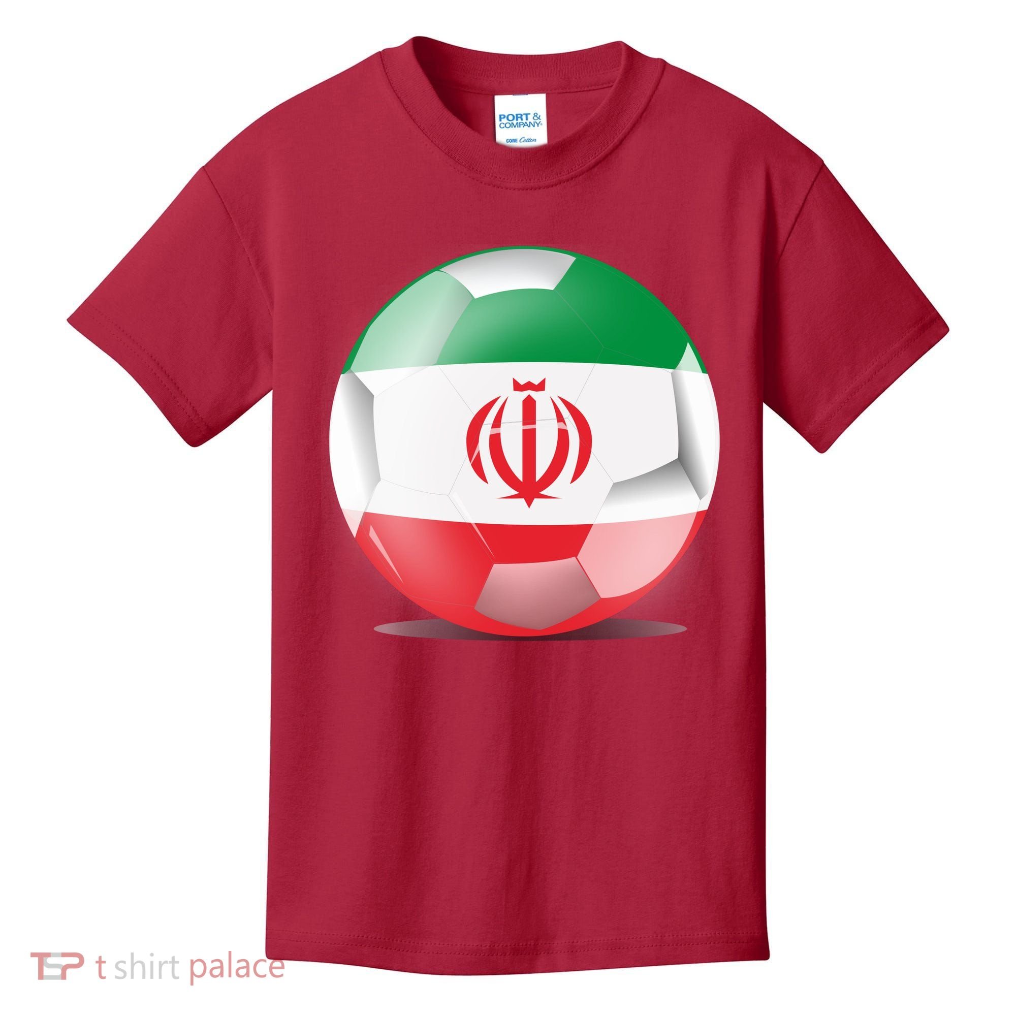 Soccer Ball Country Flag Iran Kids T-Shirt