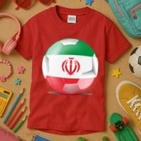 Soccer Ball Country Flag Iran Kids T-Shirt thumb 3