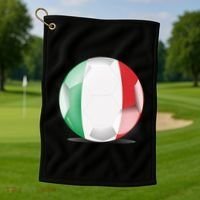 Soccer Ball Country Flag Italy Golf Towel thumb 1