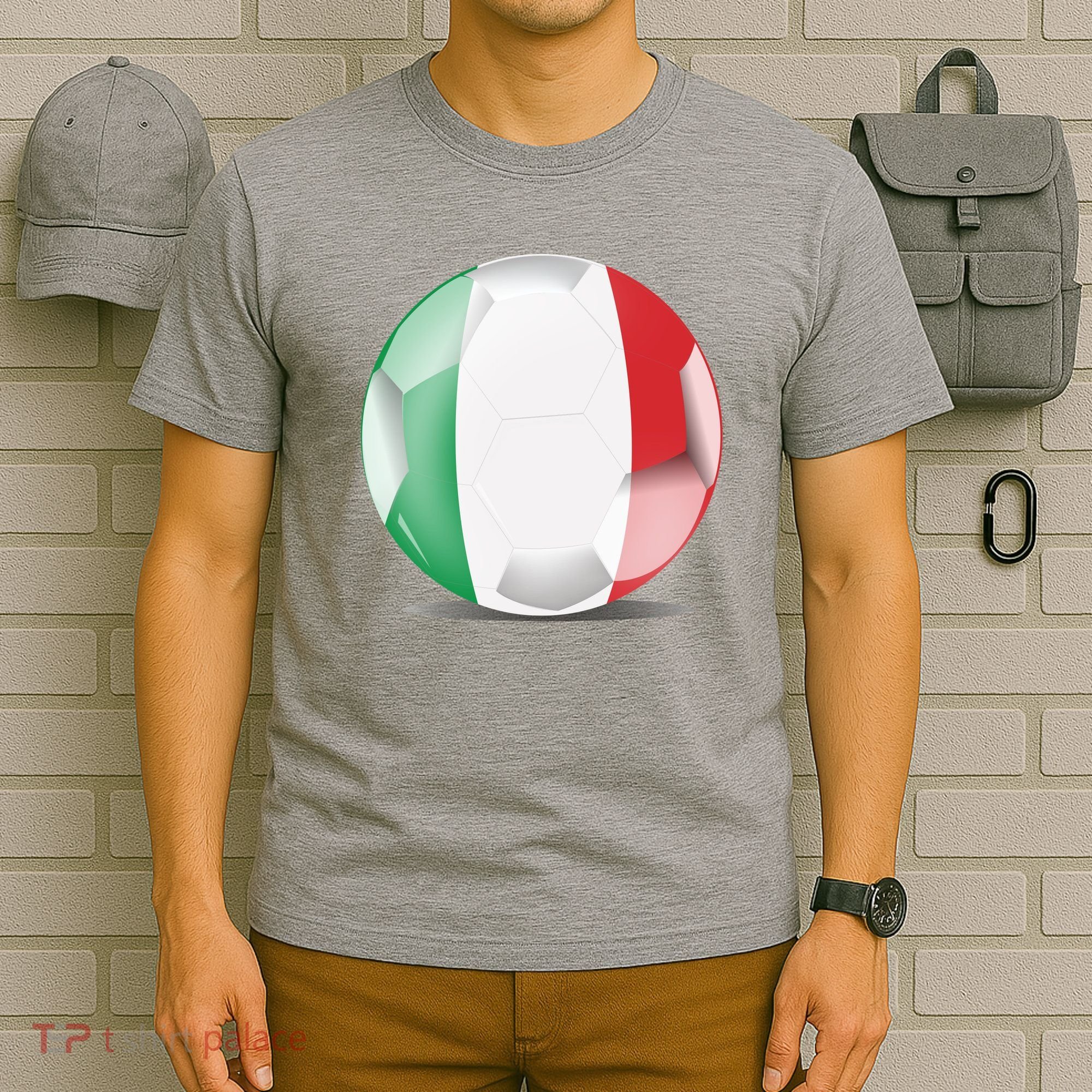 Soccer Ball Country Flag Italy T-Shirt