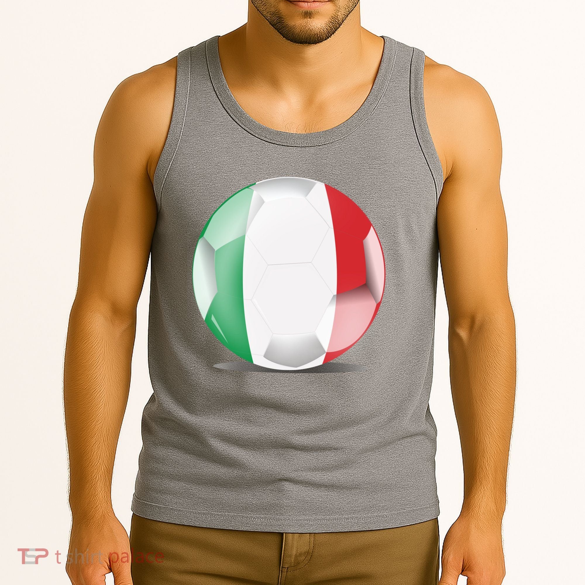 Soccer Ball Country Flag Italy Tank Top