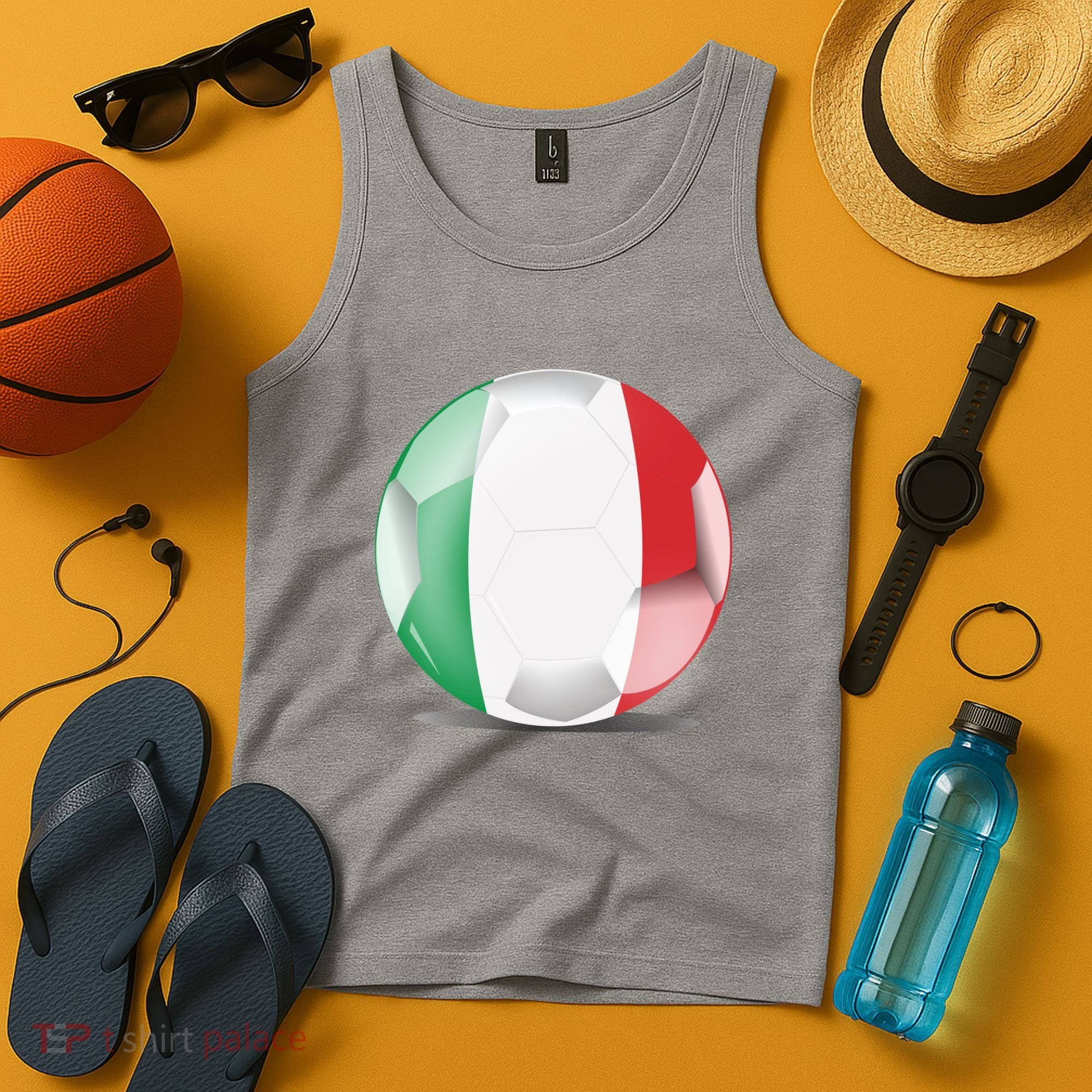 Soccer Ball Country Flag Italy Tank Top