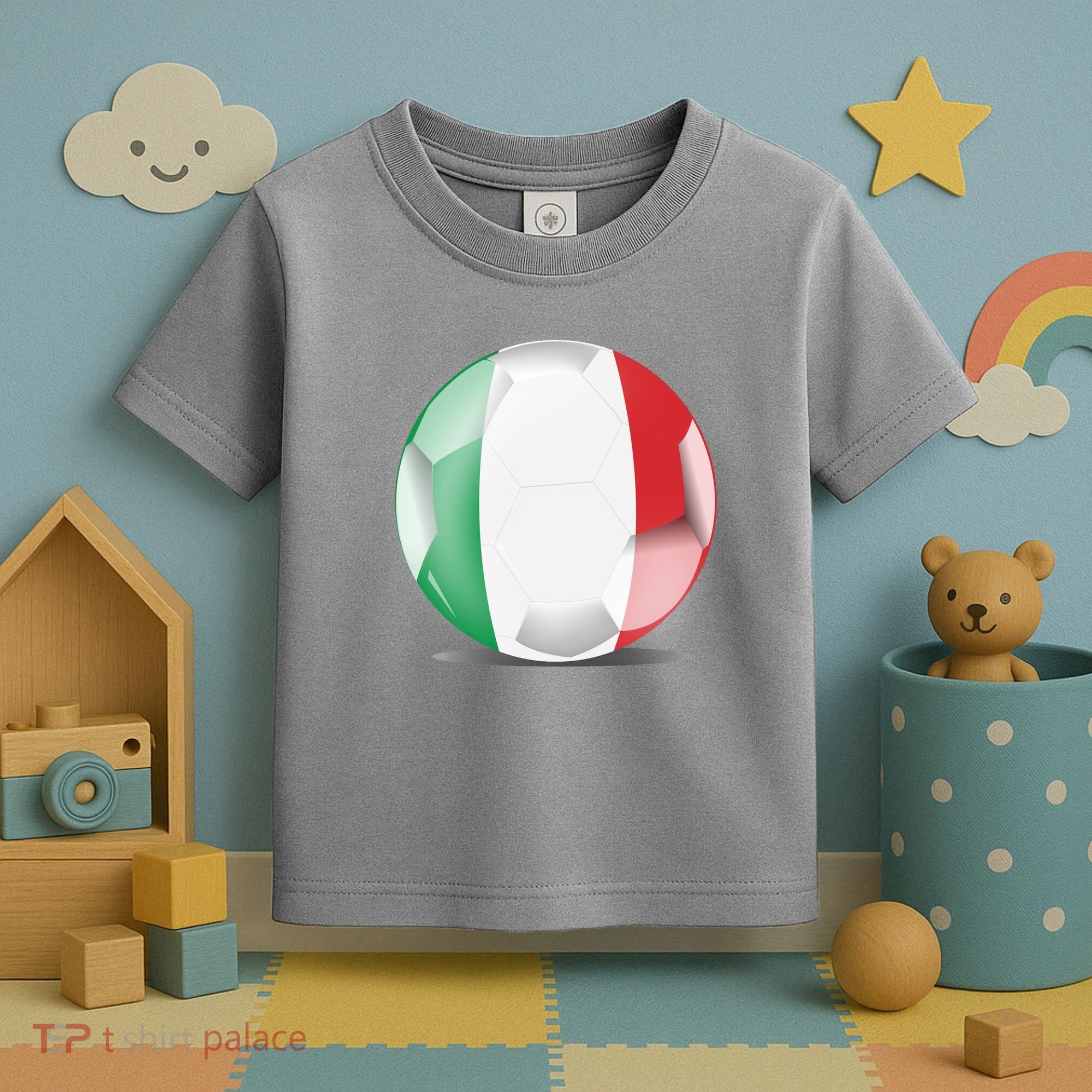 Soccer Ball Country Flag Italy Toddler T-Shirt