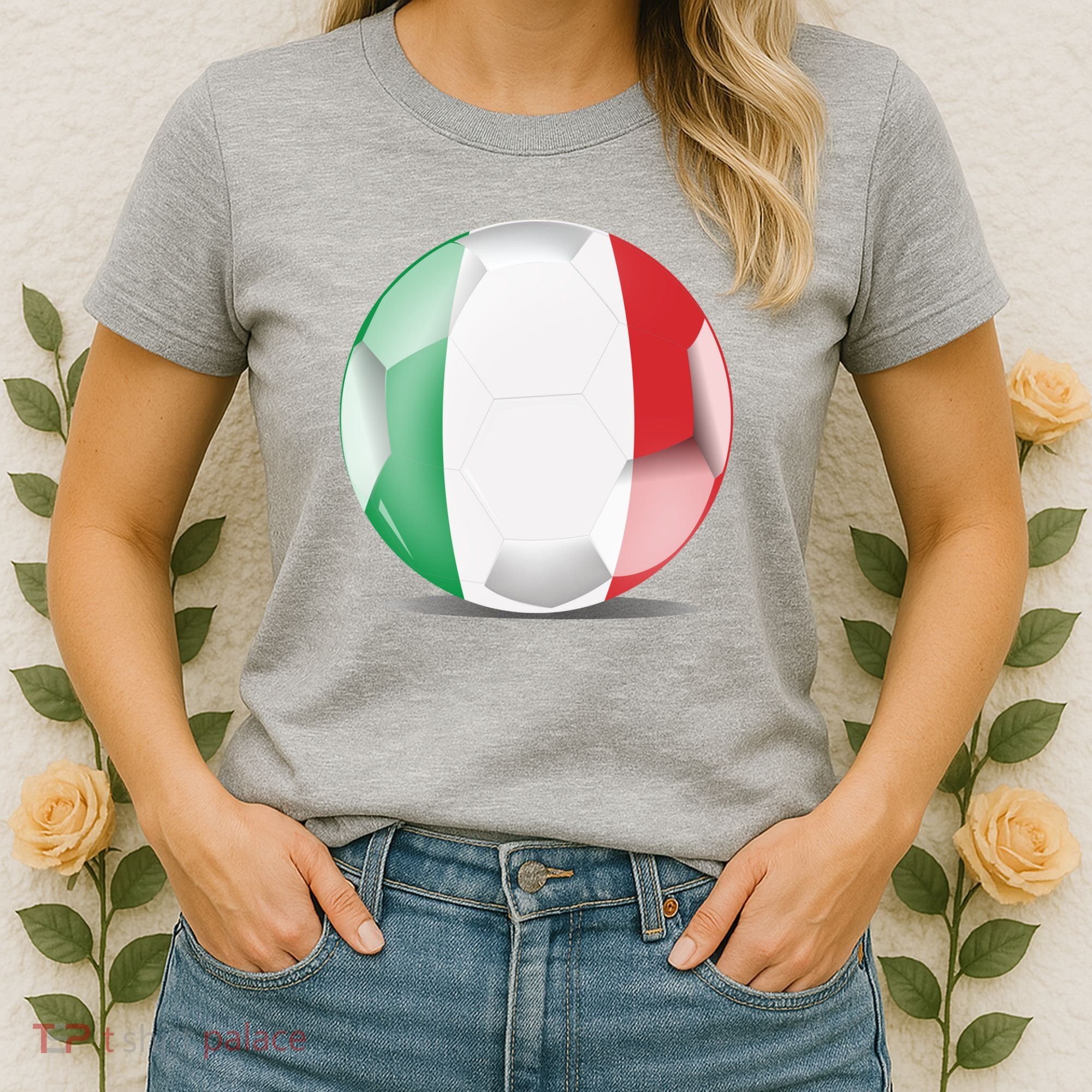 Soccer Ball Country Flag Italy Women's T-Shirt
