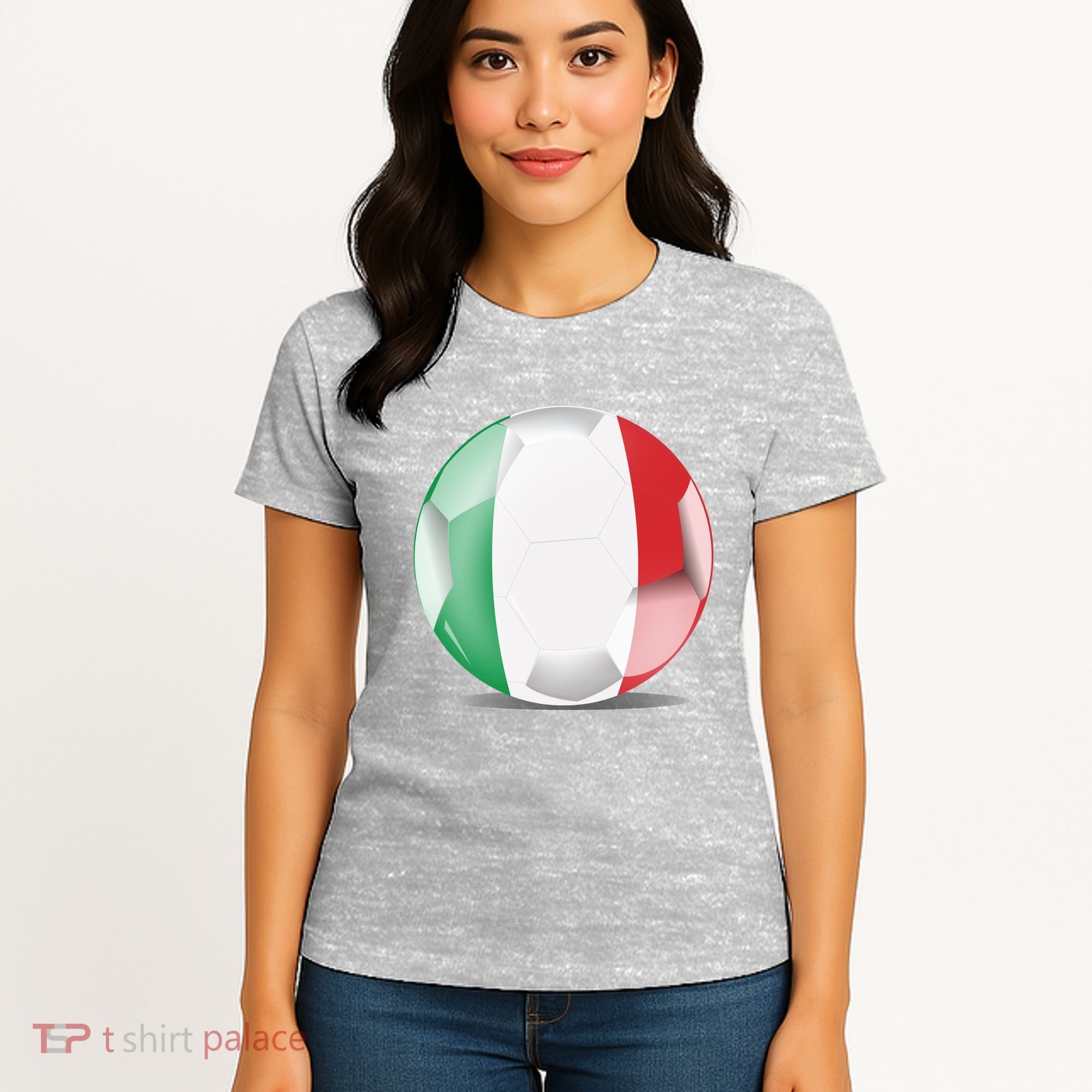 Soccer Ball Country Flag Italy Women's T-Shirt