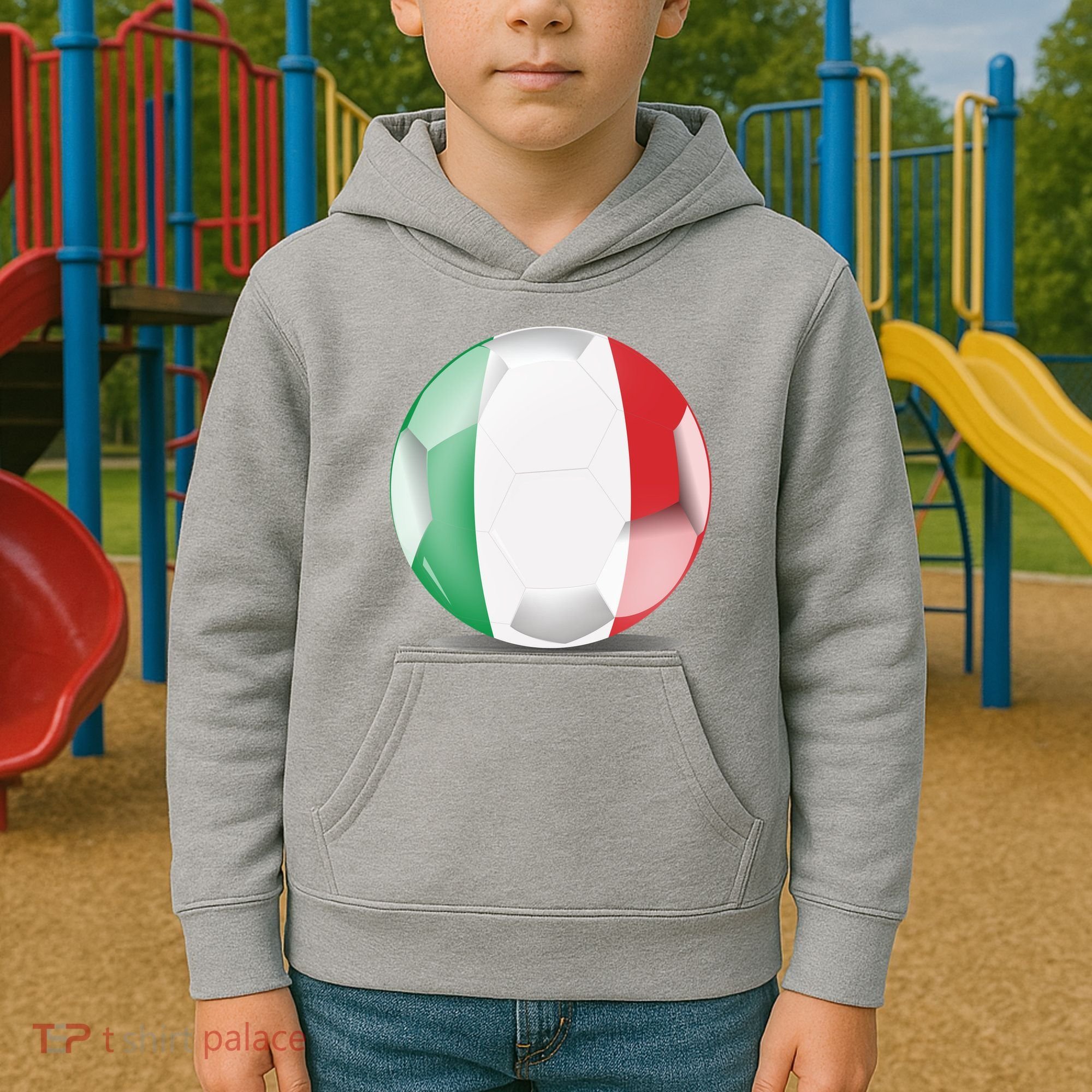 Soccer Ball Country Flag Italy Kids Hoodie