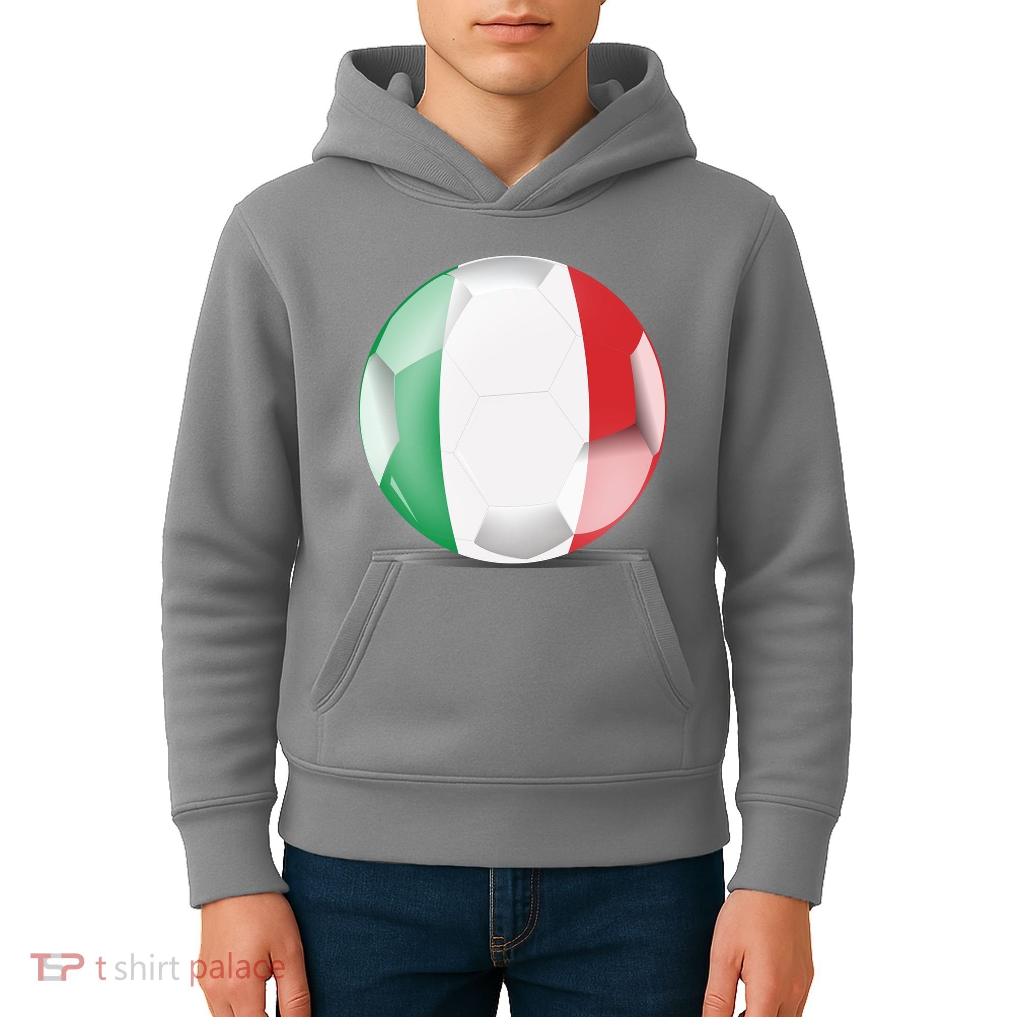 Soccer Ball Country Flag Italy Kids Hoodie