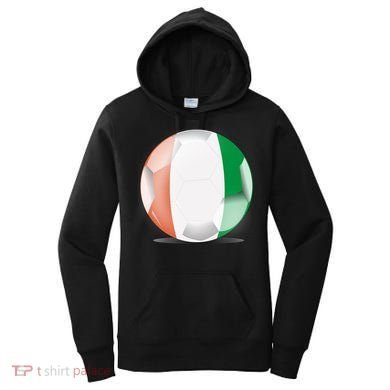Soccer Ball Country Flag Ivory Coast Women's Hoodie