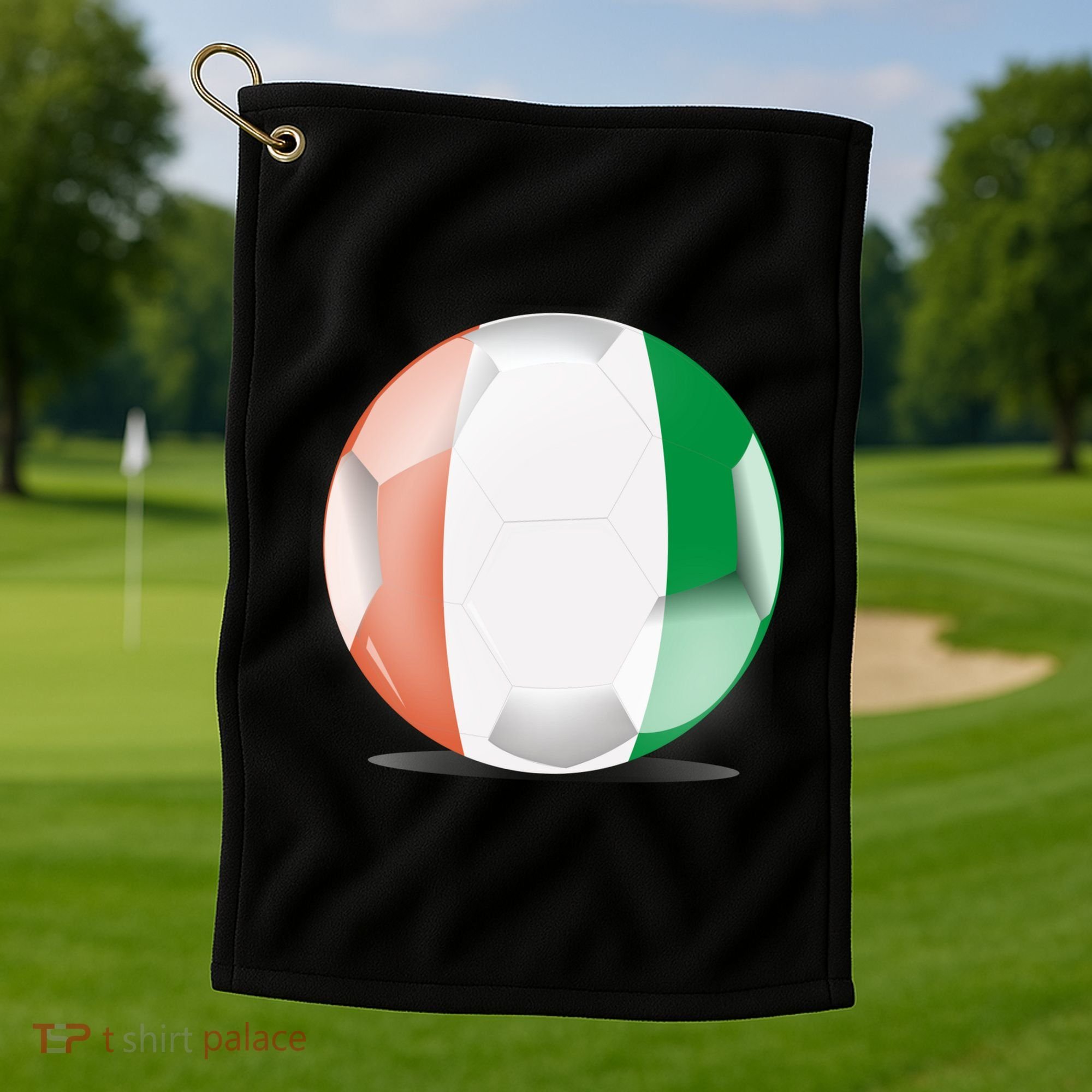 Soccer Ball Country Flag Ivory Coast Golf Towel