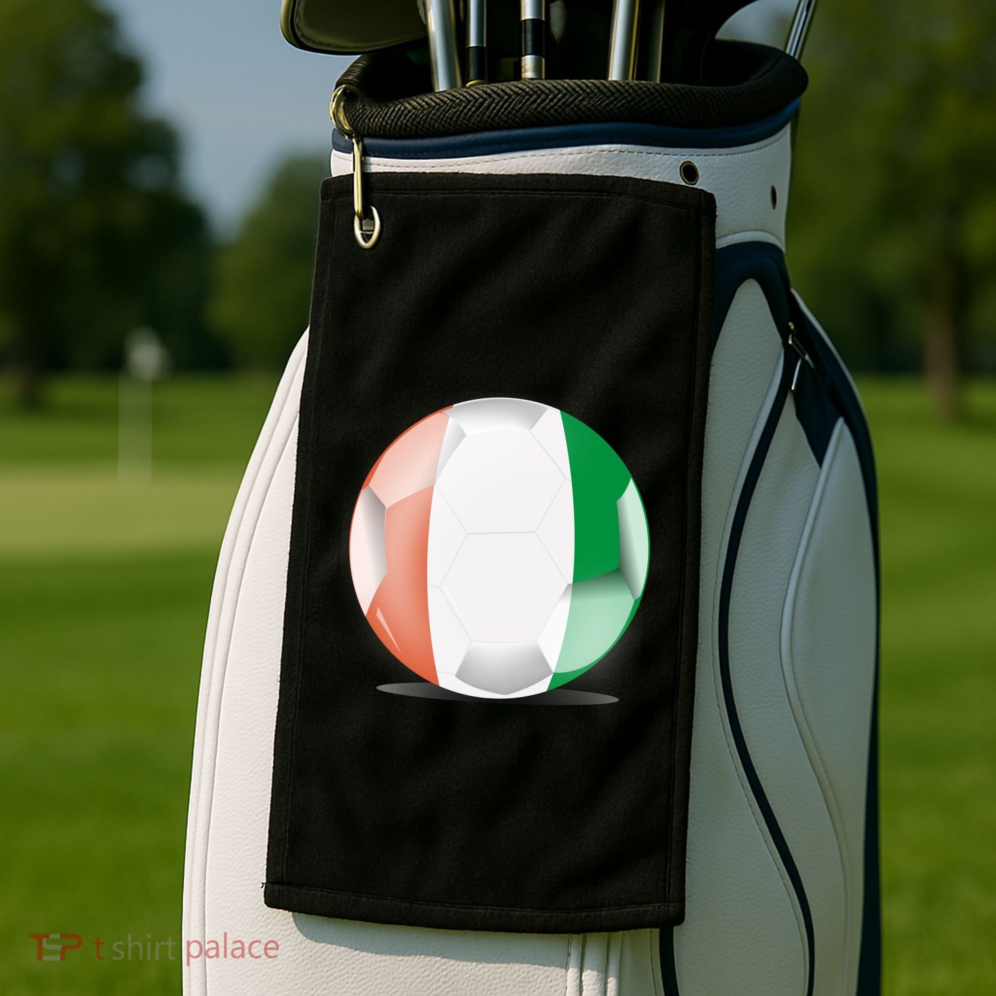 Soccer Ball Country Flag Ivory Coast Golf Towel