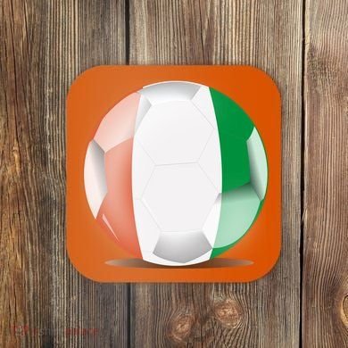 Soccer Ball Country Flag Ivory Coast Coaster