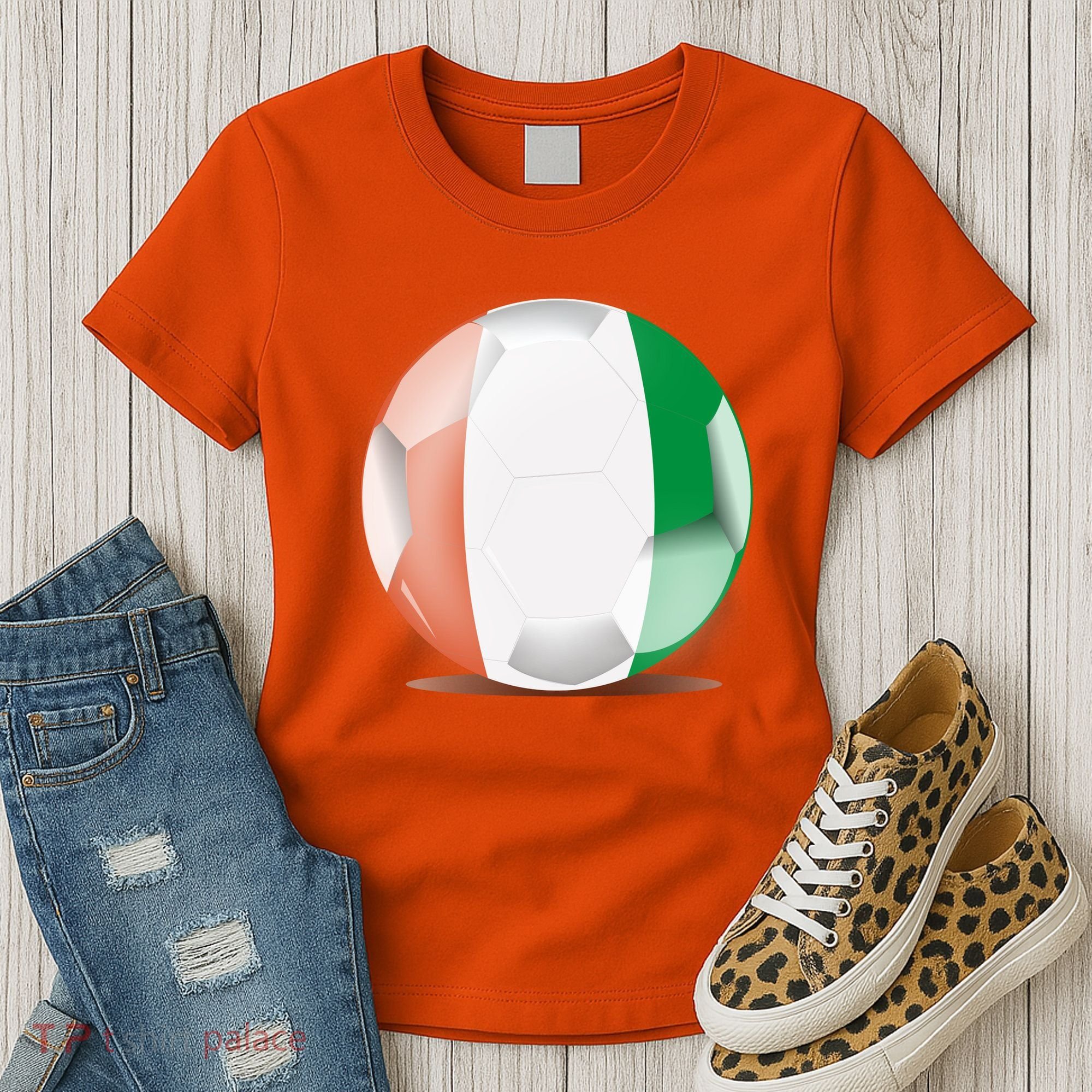 Soccer Ball Country Flag Ivory Coast Women's T-Shirt