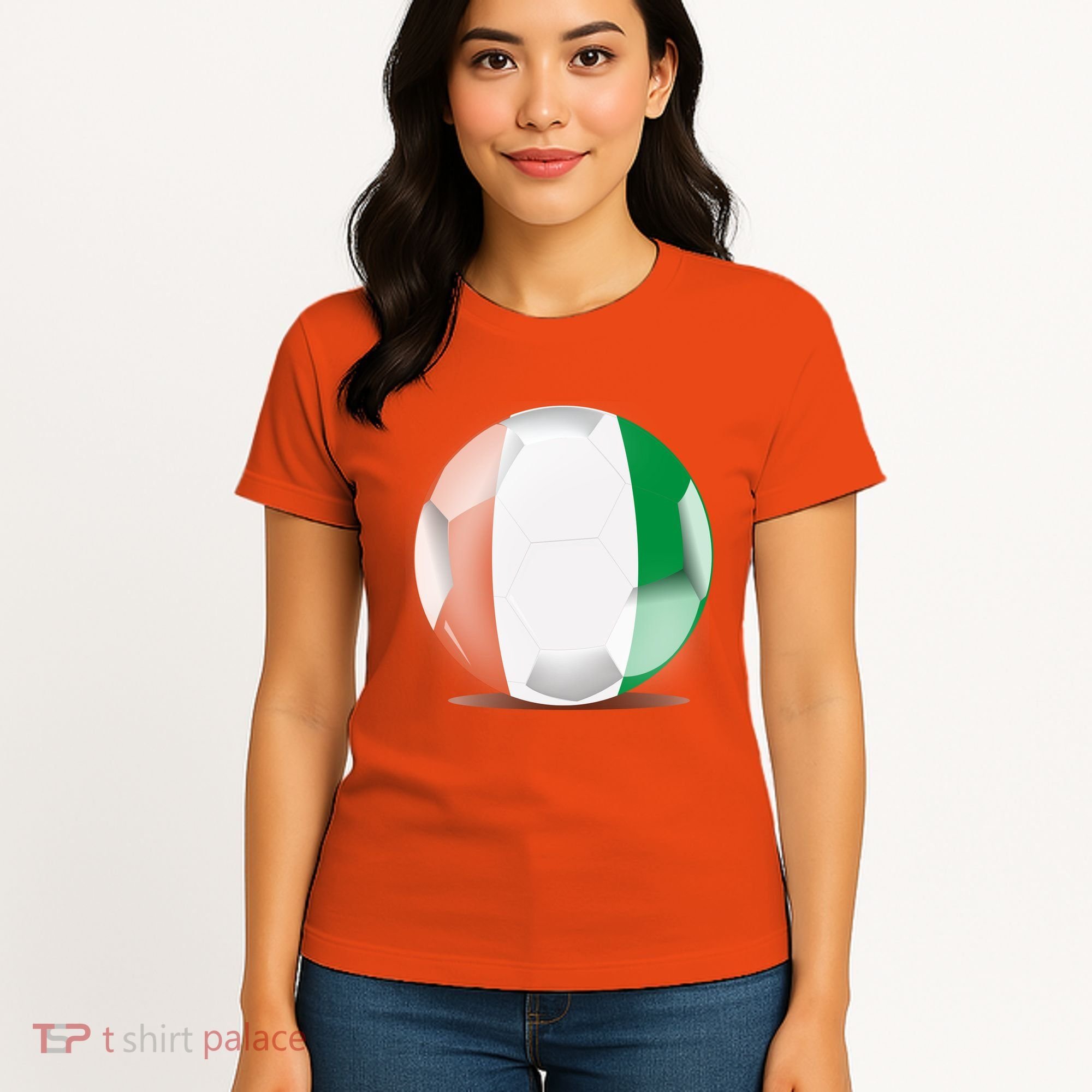 Soccer Ball Country Flag Ivory Coast Women's T-Shirt