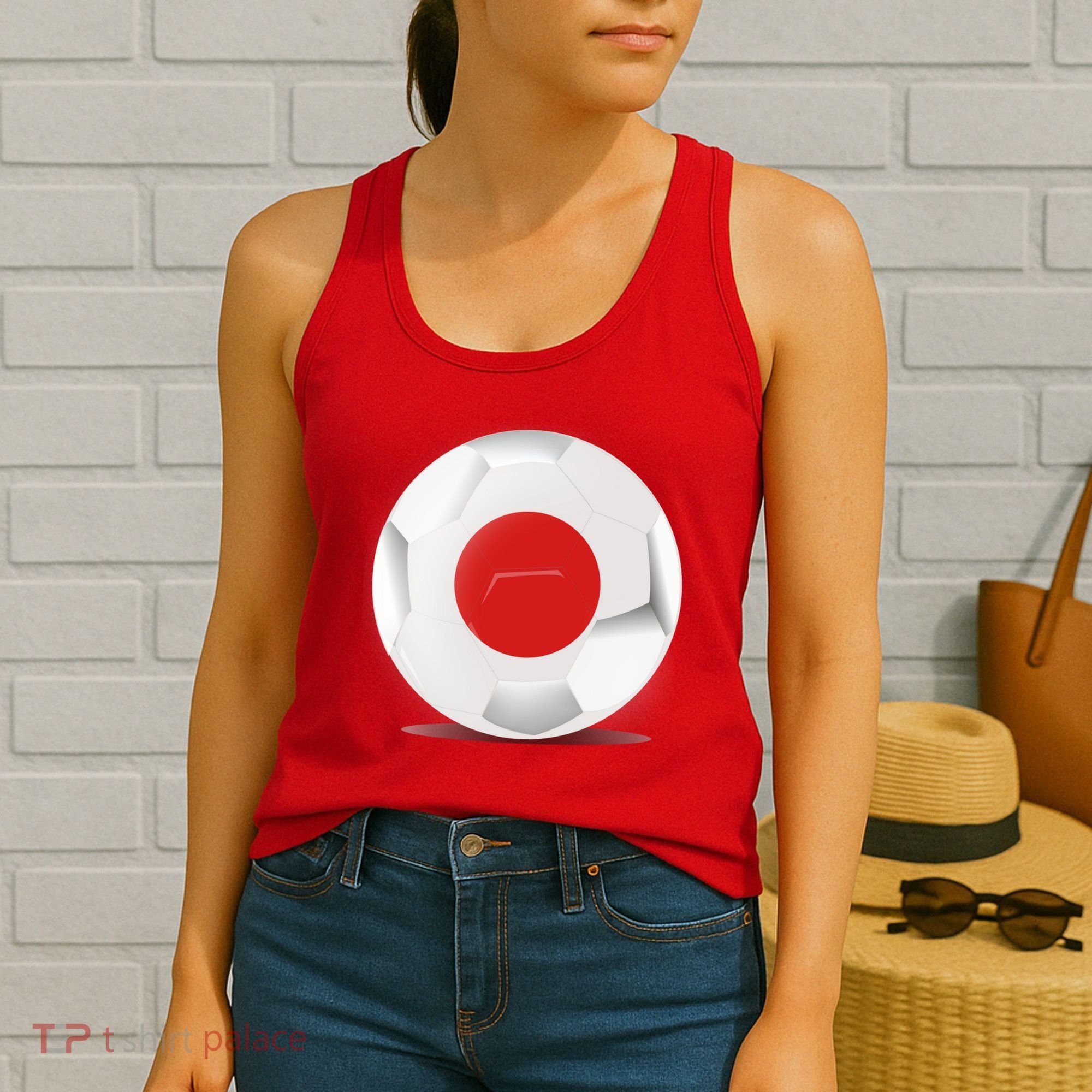 Soccer Ball Country Flag Japan Women's Tank Top