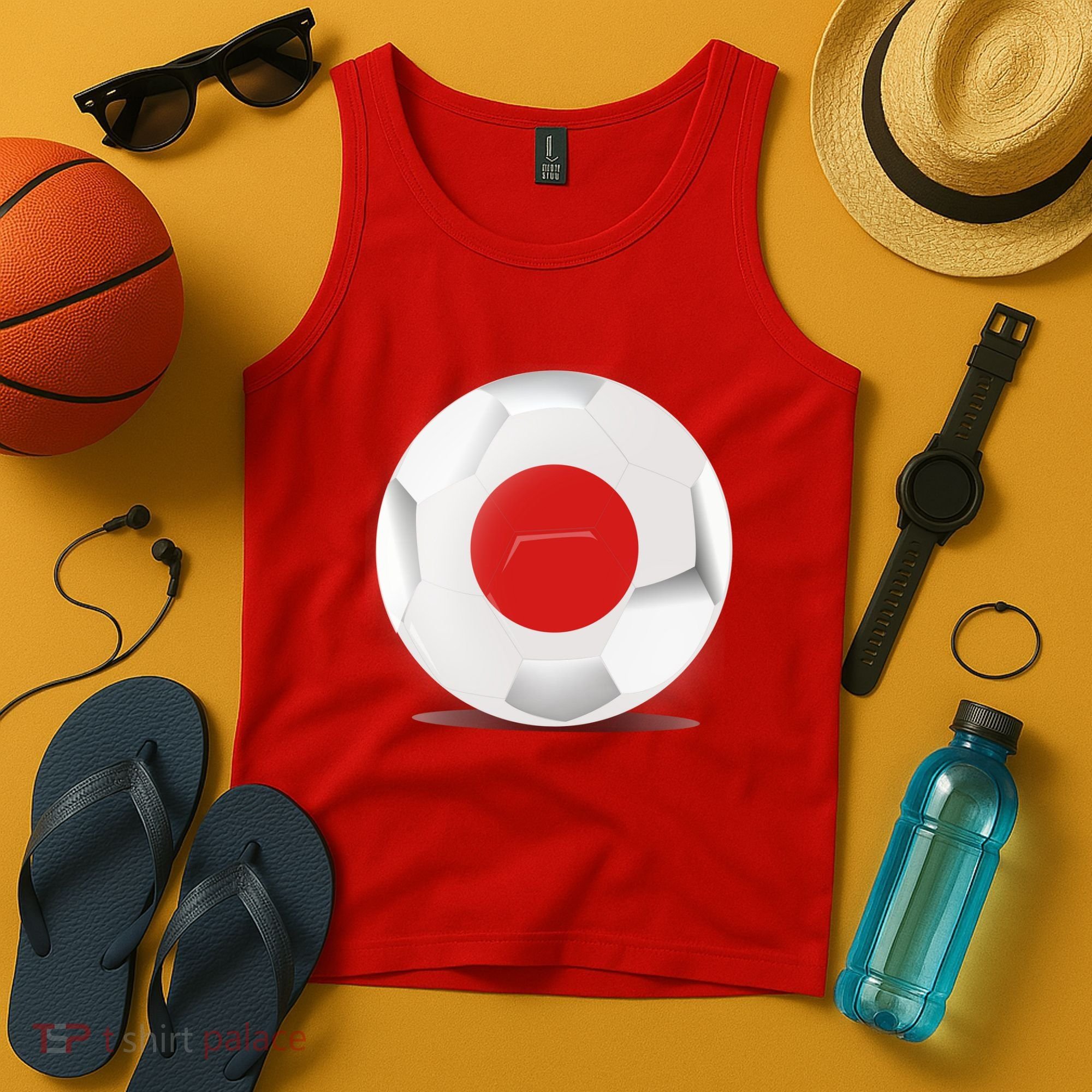 Soccer Ball Country Flag Japan Tank Top