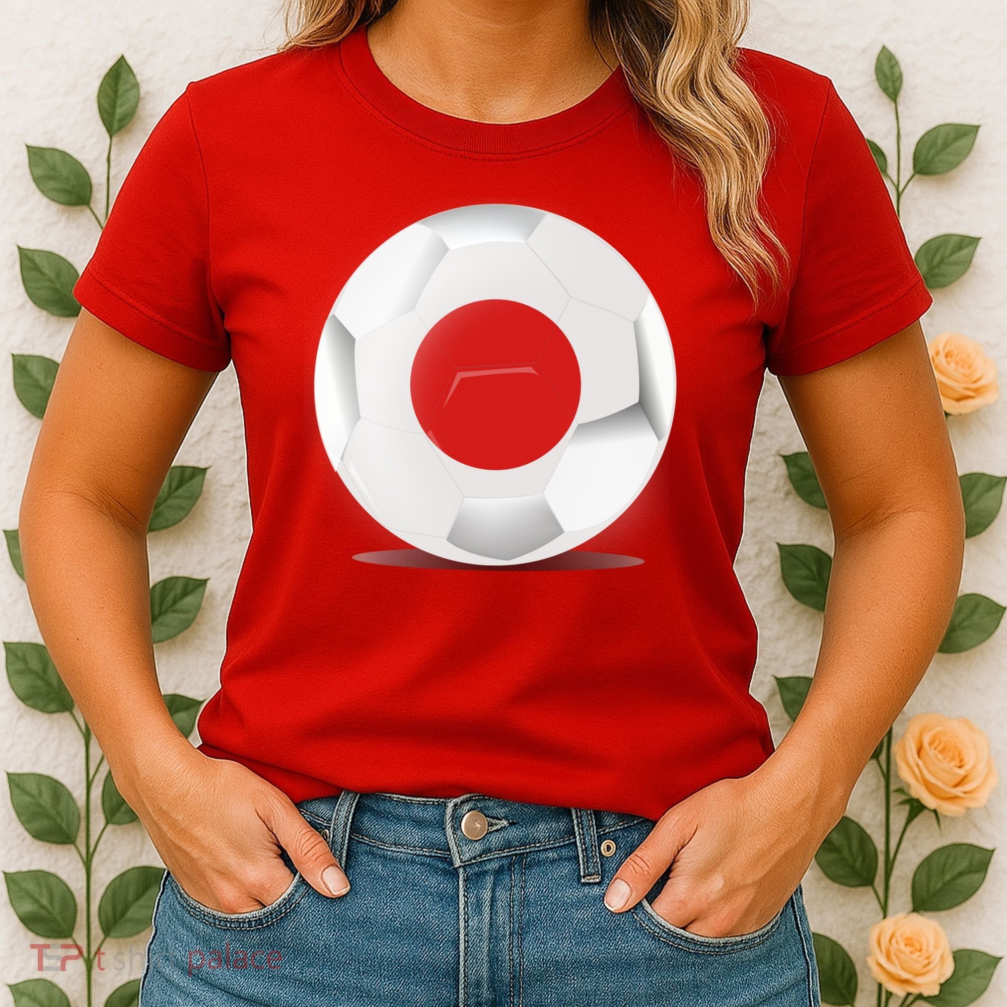 Soccer Ball Country Flag Japan Women's T-Shirt