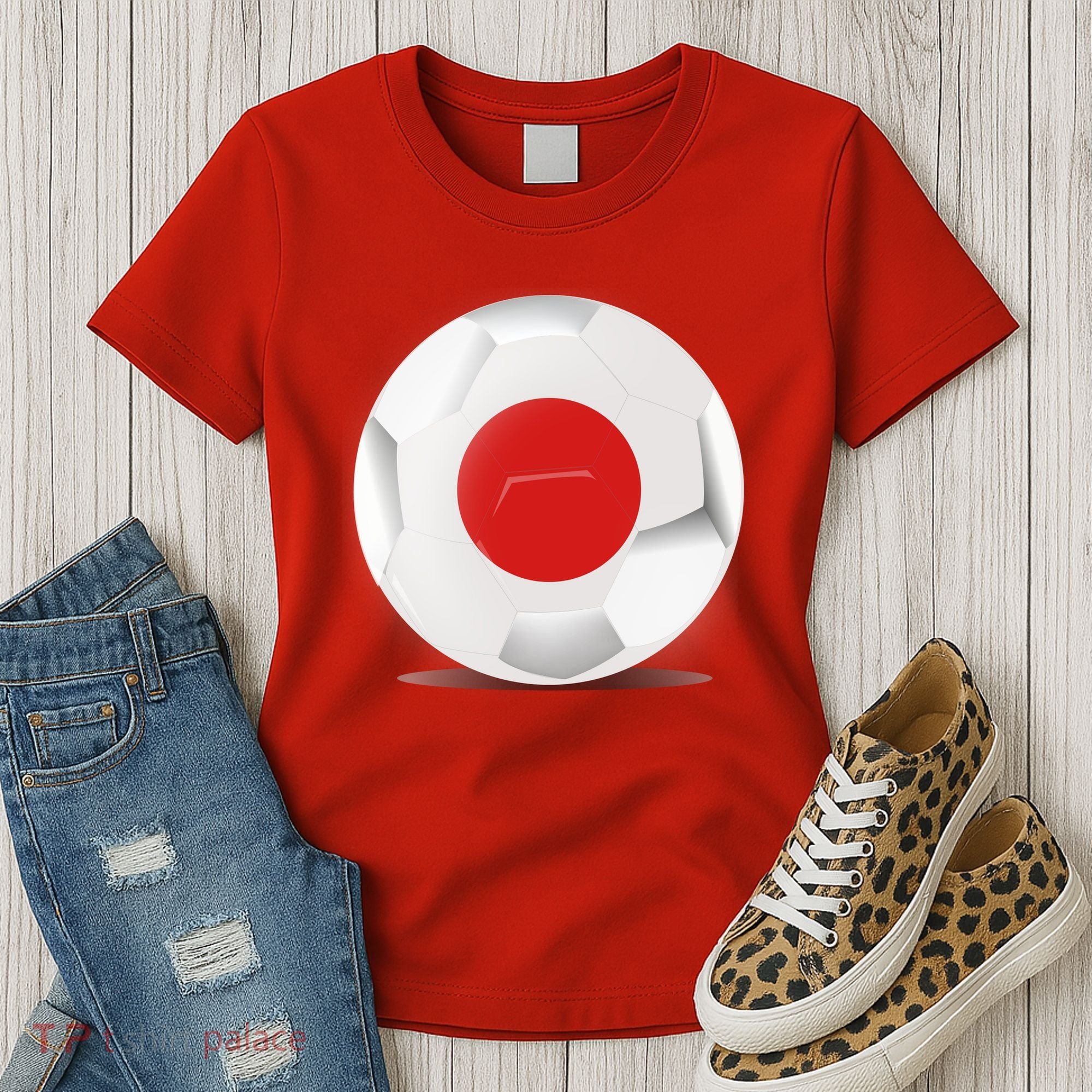 Soccer Ball Country Flag Japan Women's T-Shirt