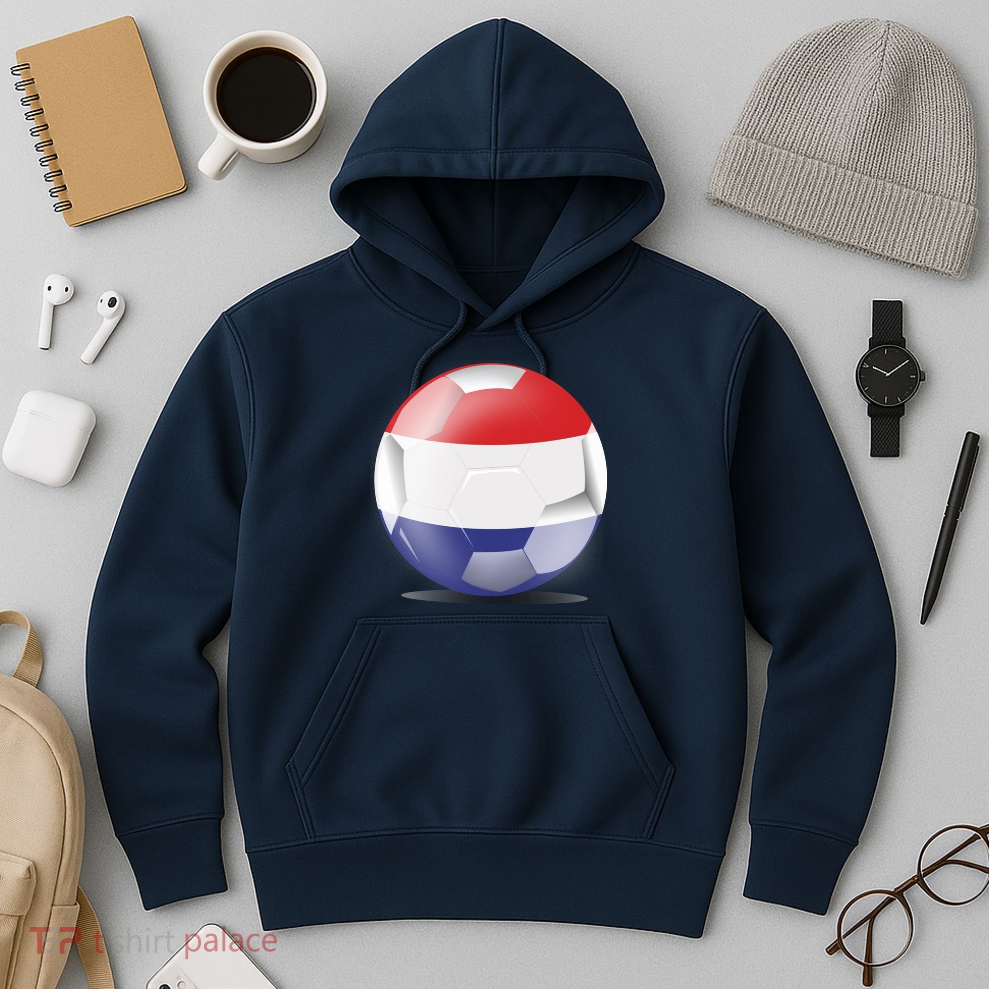 Soccer Ball Country Flag Netherlands Hoodie