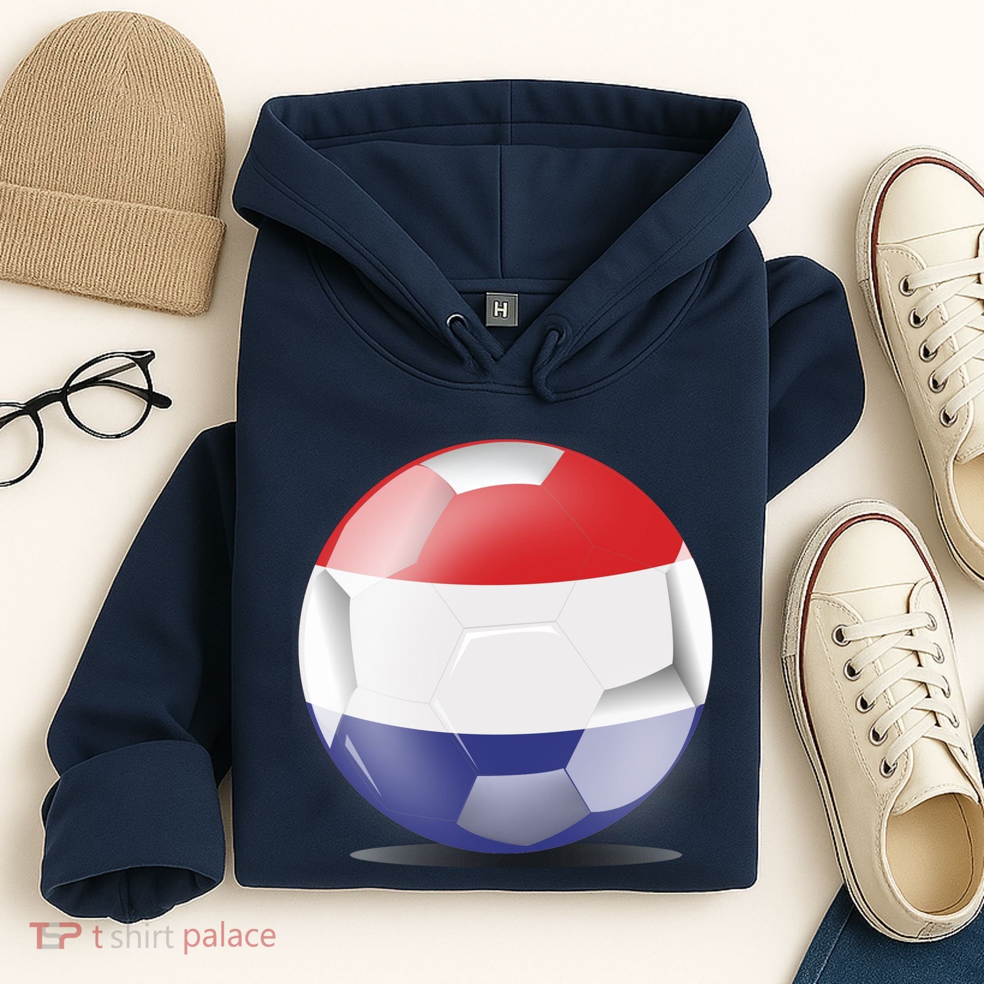 Soccer Ball Country Flag Netherlands Hoodie
