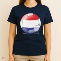 Soccer Ball Country Flag Netherlands T-Shirt thumb 4